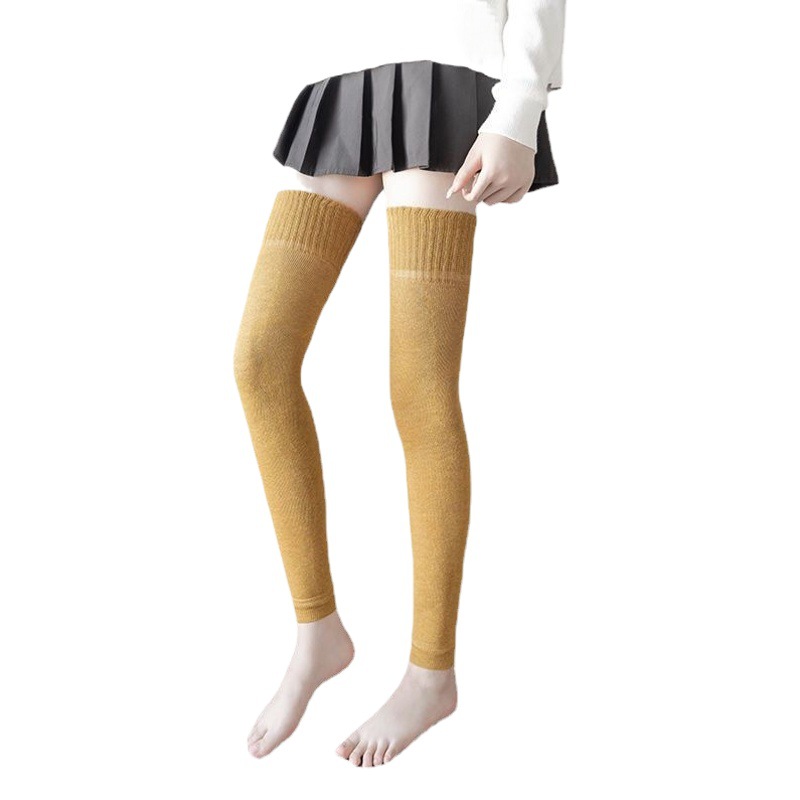 Socks Women's Over-knee Old Cold Legs Long Socks Nine-point Knee-pad Foot Cover Autumn and Winter Thickened terry fleece-lined High Socks