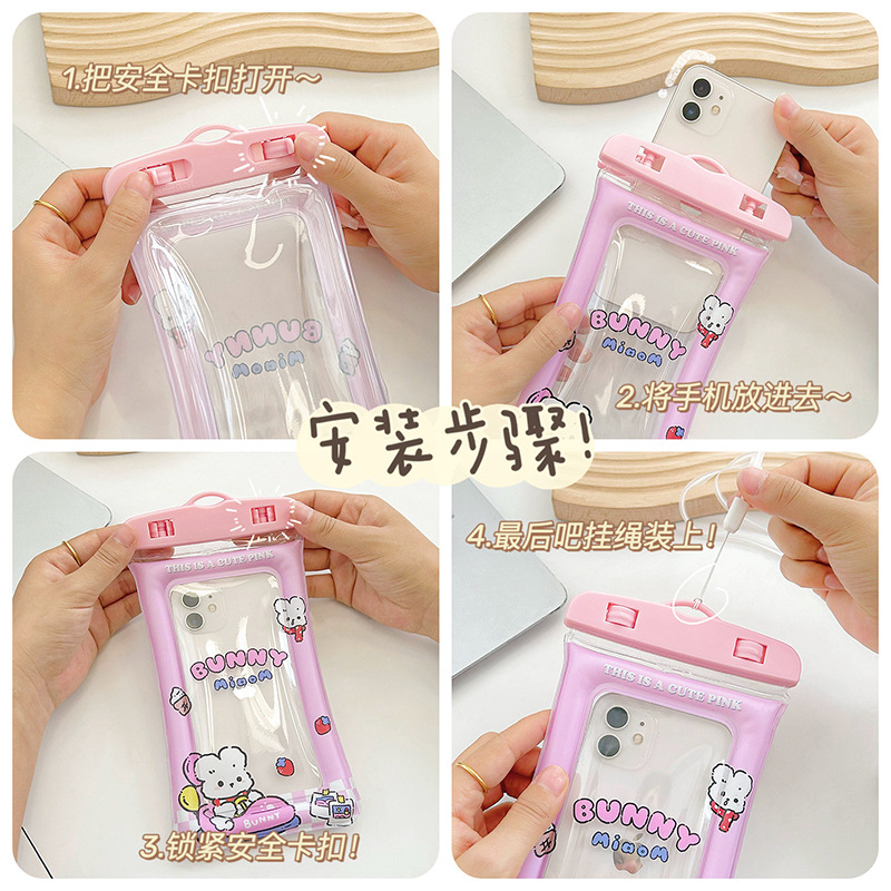 Picture of Lovable Kabibala Mobile Phone Waterproof Bag Cartoon Airbag Floating Touchscreen Protective Cover Swimming Mobile Phone Bag