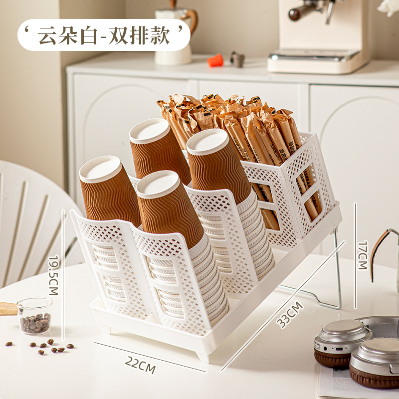 Picture of Removable multi-functional disposable paper cup holder single group double group size coffee cup storage rack