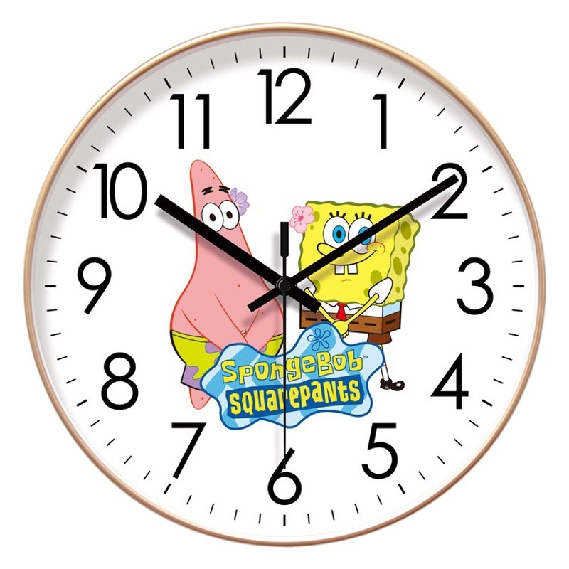 Ipura 6870 mute living room wall clock Spongebob early education home clock Wall watch mute second-sweeping quartz clock