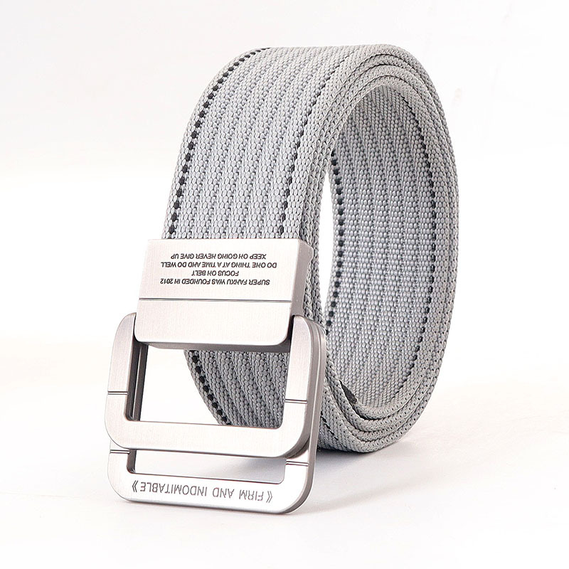 Picture of Alloy double loop buckle belt men's Korean woven nylon tactical sports outdoor pants belt canvas wholesale men's