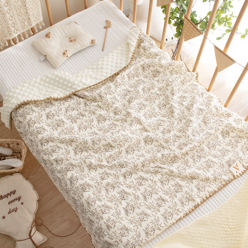 Picture of Baby's Gauze Cotton Cartoon Printed Blanket Children's Beanstalk Blanket Kindergarten Baby's Lunch Break Blanket Air-conditioning Blanket