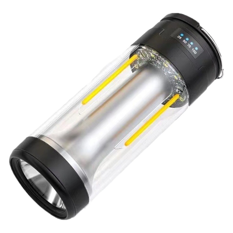 Outdoor camping lamp super long endurance camping magnetic tent lamp multi-function warning emergency waterproof rechargeable flashlight
