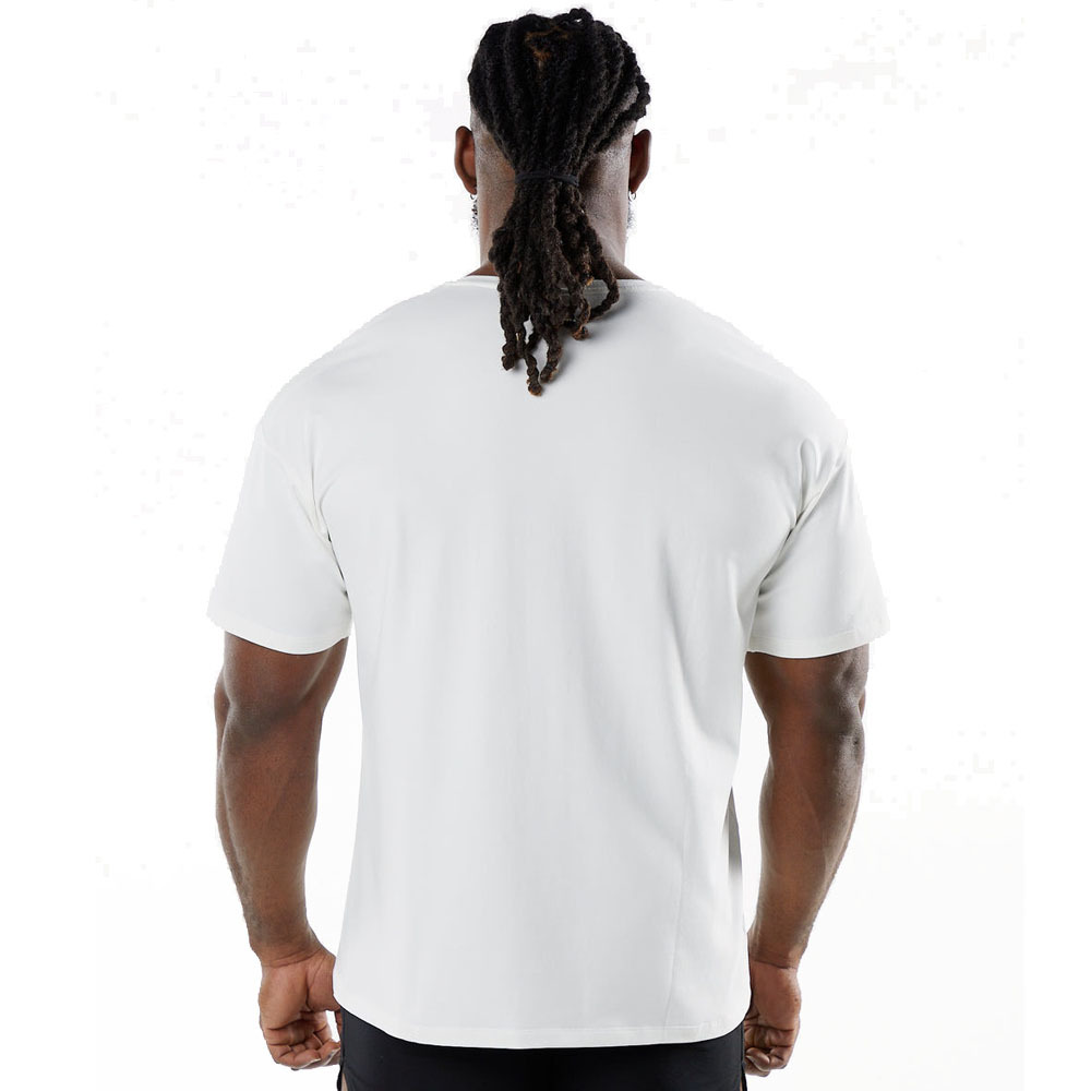 Picture of Summer European and American plus size sports fitness short sleeve men's cotton round neck solid color casual workout blank black T-shirt