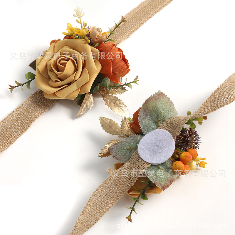 Picture of Wedding Bride Bridesmaid Wrist Flower diy Handmade Creative Wrist Flower Holiday Seaside Wear Holiday Decorative Flower