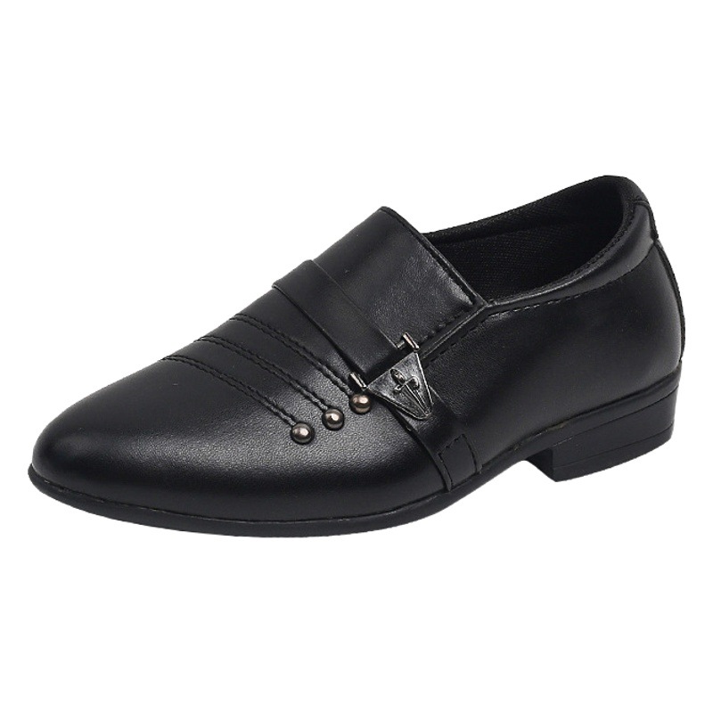 Boys black leather shoes British style boys white children's shoes children's dress fashion catwalk show shoes leather shoes boys