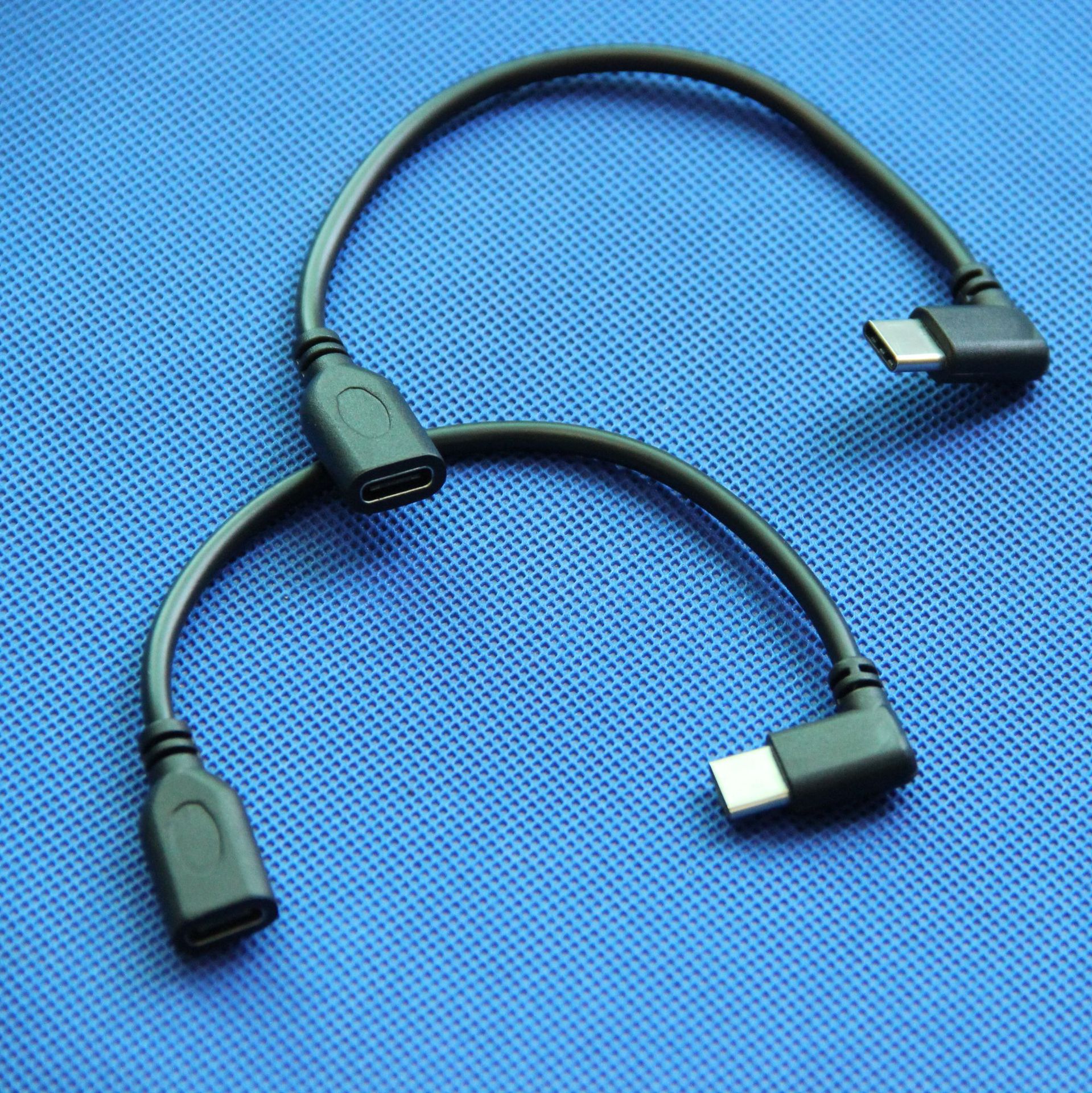 Picture of TYPE-C male and female extension line left bend right bend fast charge line Mike female elbow line TYPE-C data line