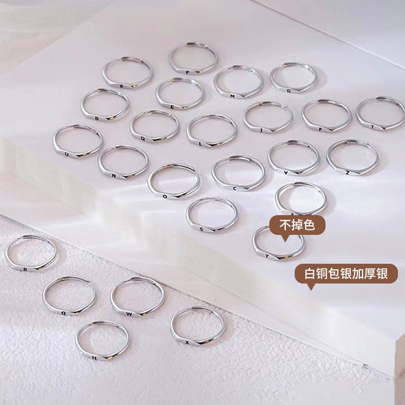 Picture of Lan zhi letter simple Joker explosion new hand jewelry women 925 silver ring does not fade niche design wholesale