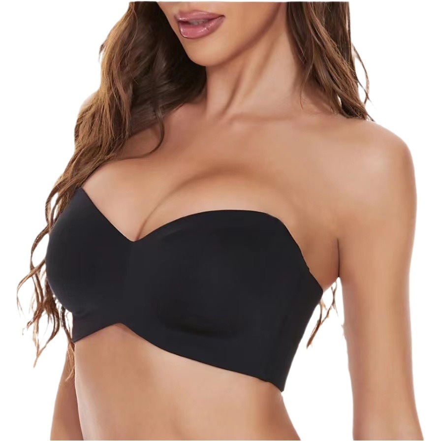 European and American cross-border Amazon New plus size bra invisible strapless half cup seamless sexy underwear push up bra