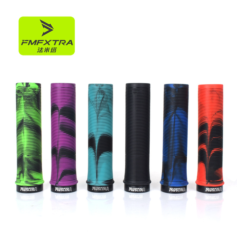 Bicycle Handle Set Mountain Bike Rubber Two-color Handle Set Dead Car Folding Car Comfortable Shock Absorbing Riding Grip Accessories