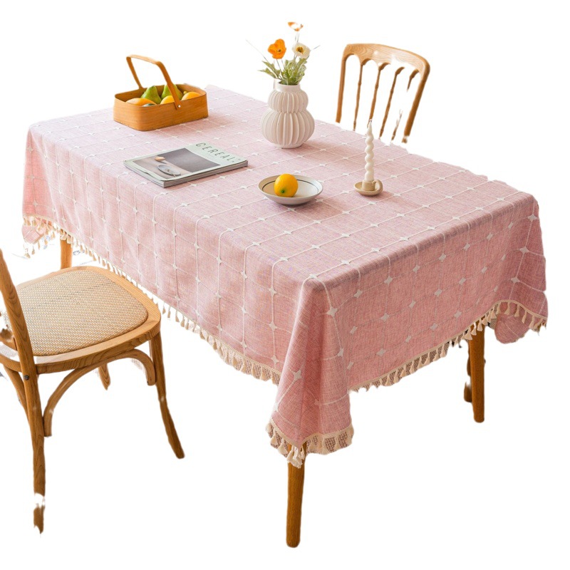 Cross-border hot sale round large round table tablecloth thickened jacquard Plaid small round table cloth tablecloth home restaurant wholesale