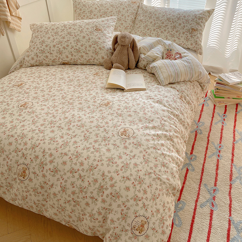 Picture of Wholesale ins cotton four-piece student dormitory three-piece set bed hat autumn and winter group purchase gift generation manufacturers