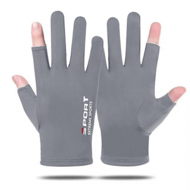 Picture of Gloves Men's and Women's Summer Open Finger Thin Ice Driving Leakage Two Finger Fishing Half Finger Riding Takeaway Rider Sports