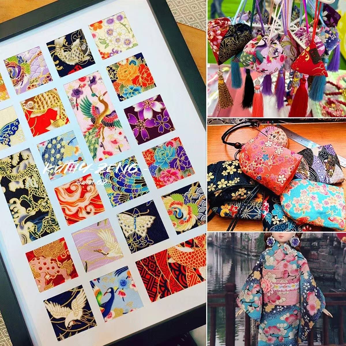 Picture of Pure cotton cotton bronzing cloth group Japanese style DIY handmade baby clothes fabric handmade teaching cloth set