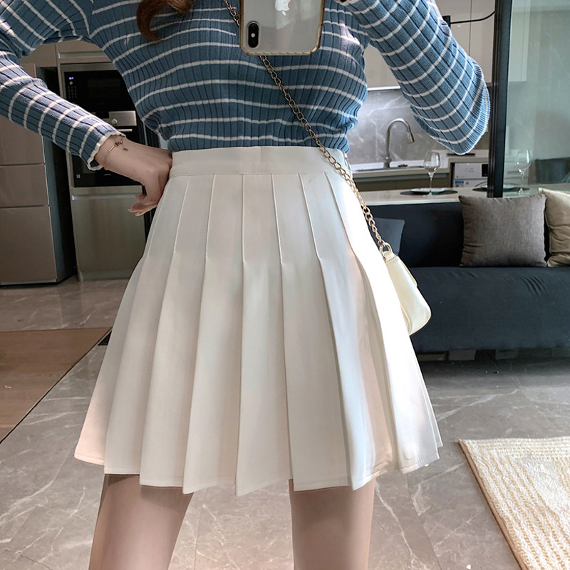 Picture of Spring and Autumn Black Short Skirt 2025 New Style Pleated Skirt Women's Internet Celebrity Slim High Waist A-Line Skirt