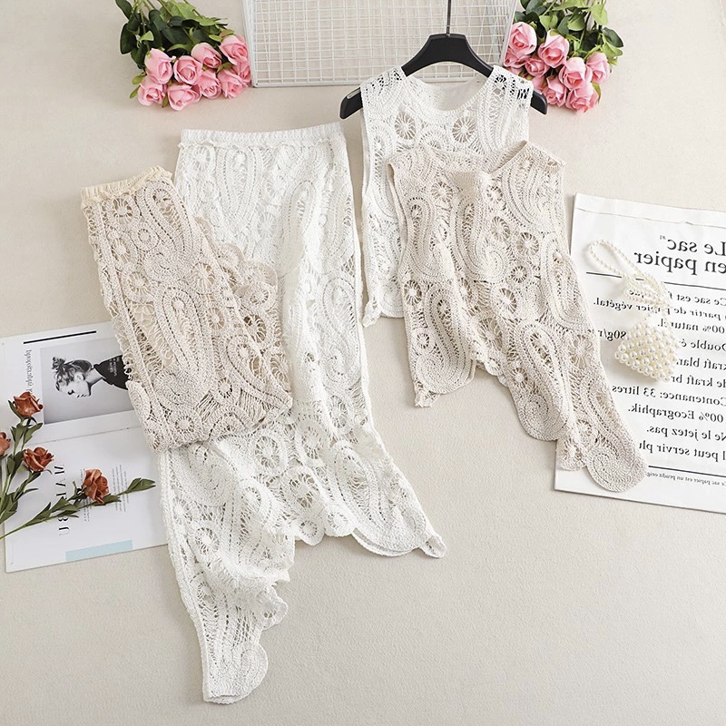 Picture of Z women's new 2024 temperament hollow high waist crochet asymmetric skirt 2712 012 738