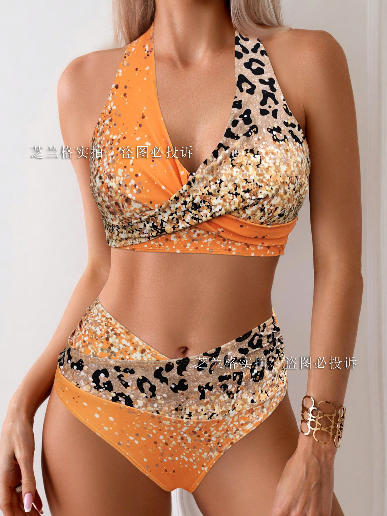 Picture of 2025 Cross-border New Leopard Gradient Bikini Split European and American Foreign Trade Women's Swimsuit Two-piece Bikini