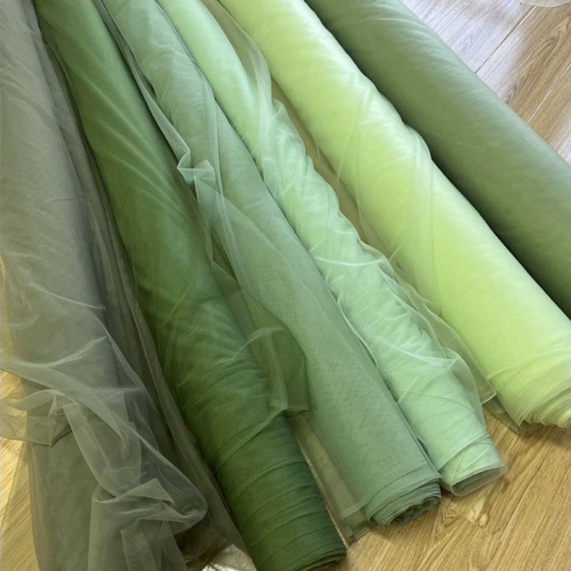 Chinese Style Green Mesh Gauze Kindergarten Environmental Creation Decoration Pendant Mesh Fabric Wedding Background Wedding Soft Gauze Curtain