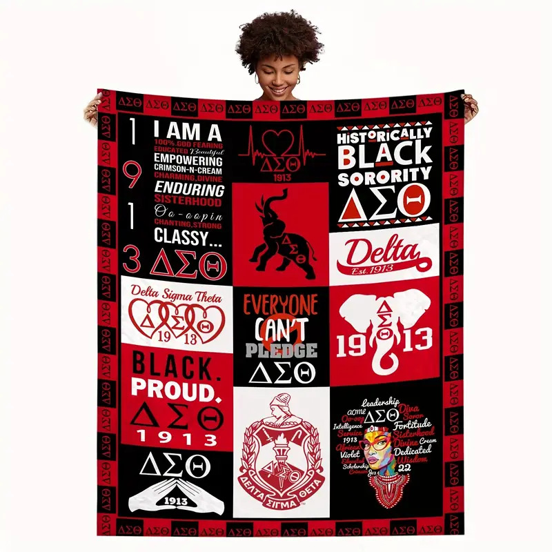Picture of Girls Sorority Gift Throw Blanket for Girl Sister Outdoor Camping Sofa Flannel Blanket Holiday Blanket