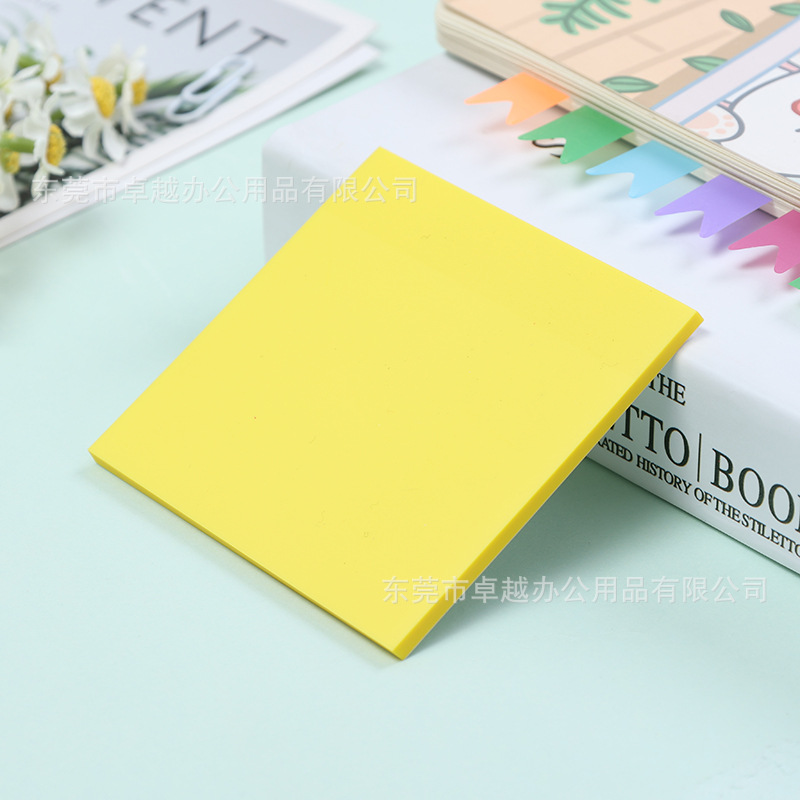 Picture of PET fluorescent notes for students to use key marks to write strong sticky plastic waterproof wrong topic transparent post-it notes