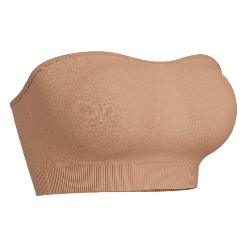 Plus size foreign trade bra women's underwear strapless non-slip silicone push up leak wrapped chest without steel ring tube top