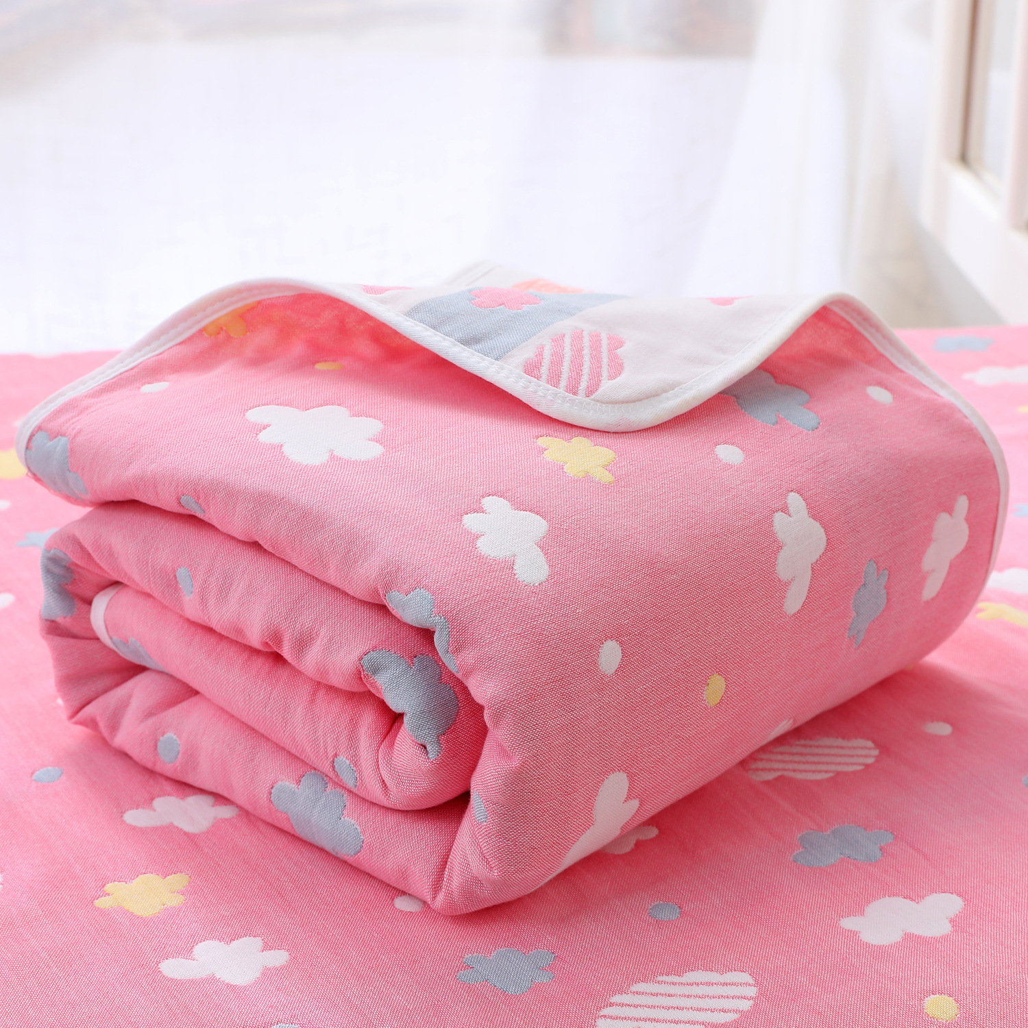 Picture of 6 layer cotton gauze class a baby quilt kindergarten baby thick warm students nap blanket cross-border wholesale