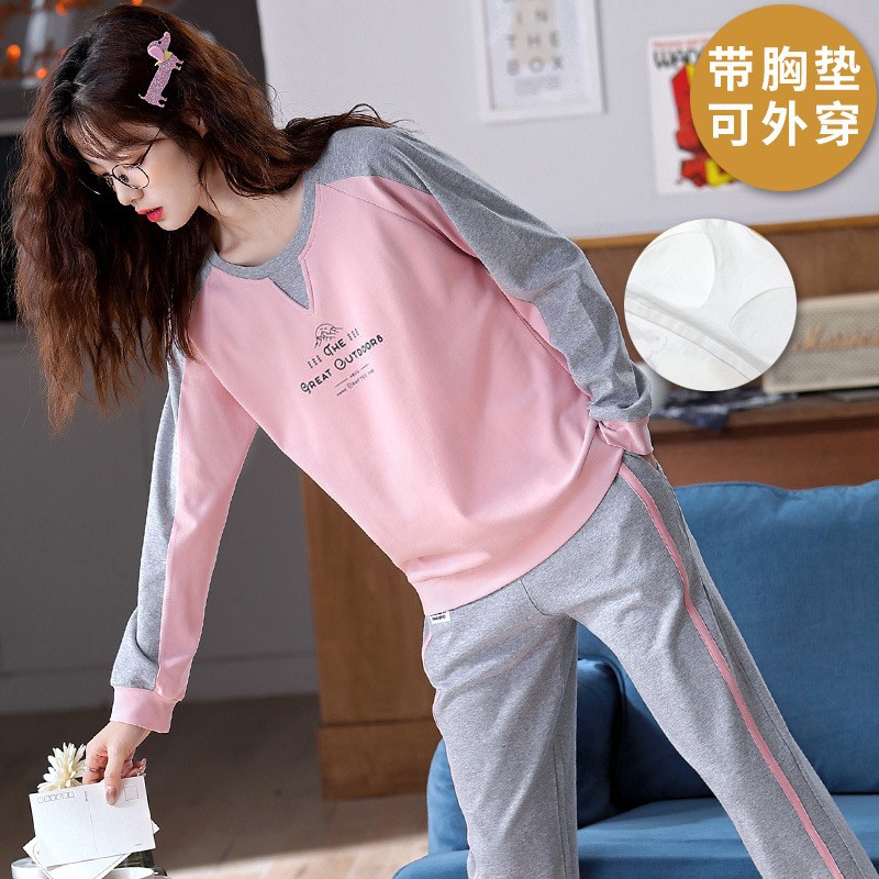 2024 Short-sleeved Pajamas Women's Summer Thin Home Wear with Chest Pad Anti-bump suit Cross-border Wear