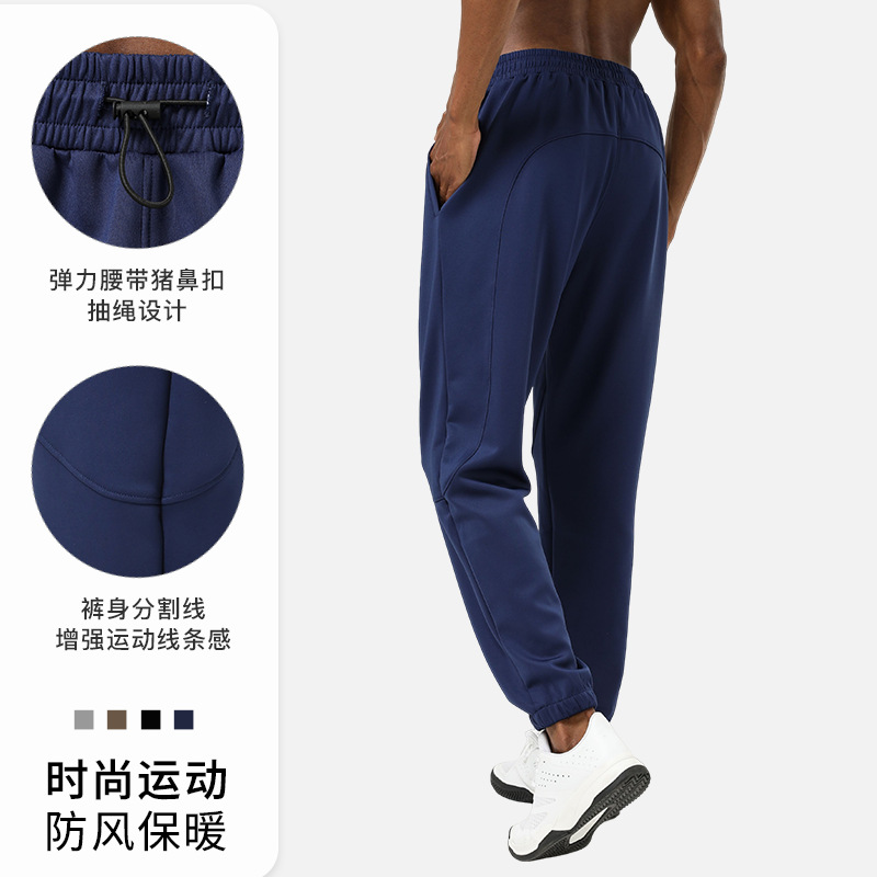Cross-border New Quick-drying Smooth Running Fitness Pants Autumn and Winter Warm Men's Daily Casual Loose Sports Pants