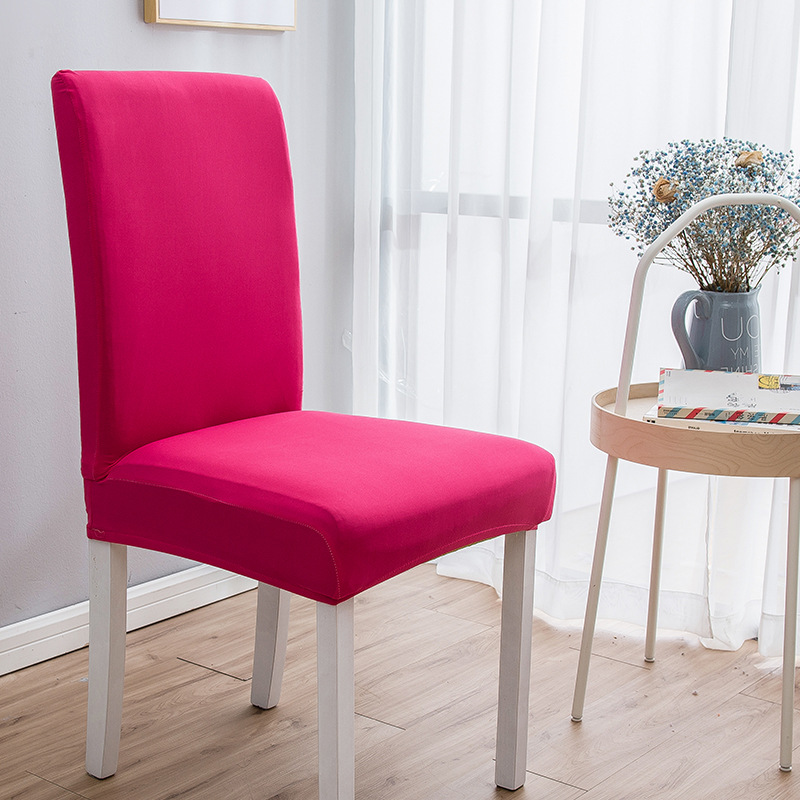 Picture of Cross-border plain milk silk elastic chair cover hotel restaurant half chair cover conference conjoined chair cover wholesale