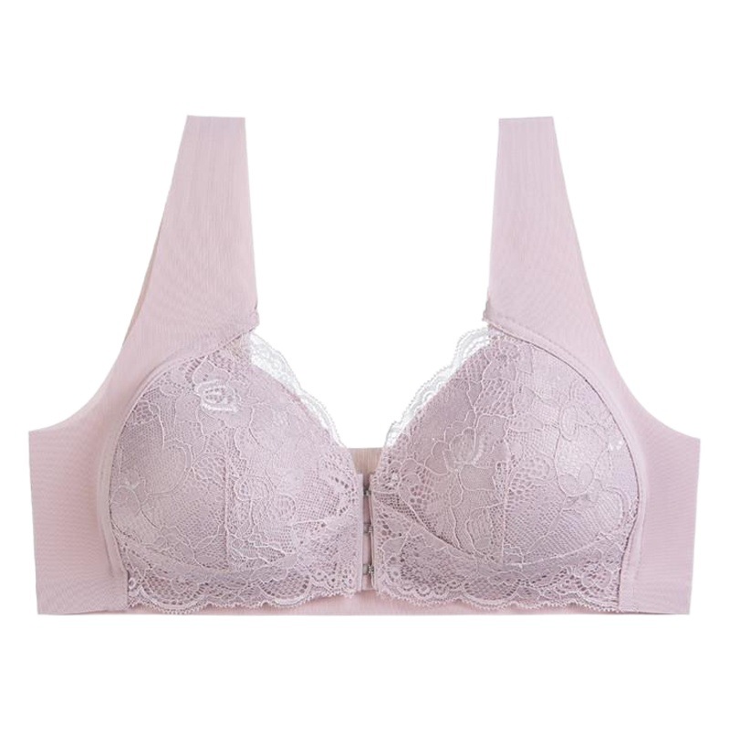 Thin Large Size Front Button Bra Lace Sexy Seamless Wireless Vest Beautiful Back Adjustable Women's Underwear Wholesale