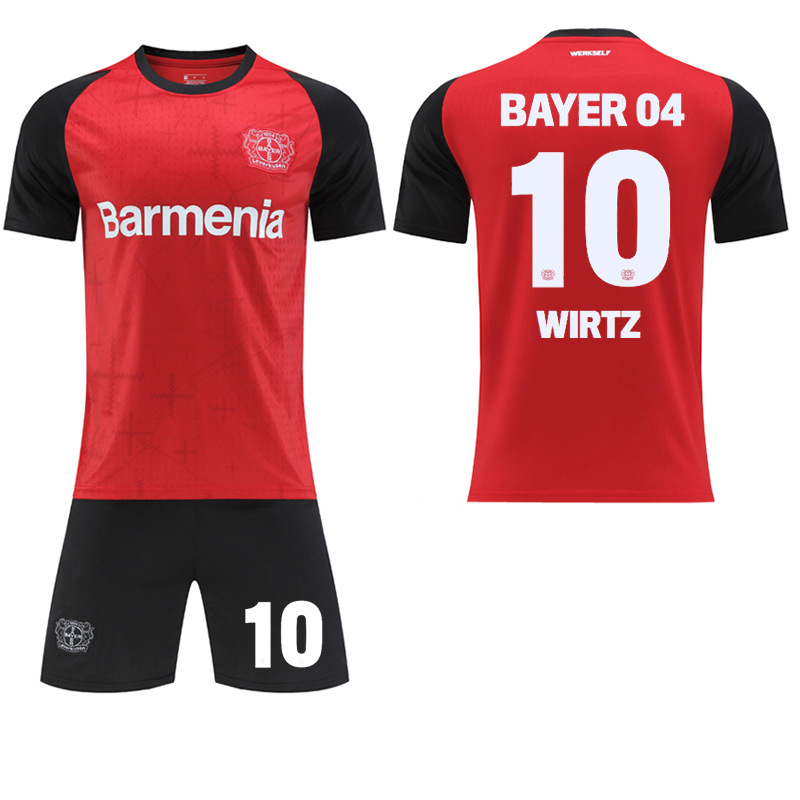 Picture of 2324 Bundesliga Bayer Leverkusen Home Football Uniform No.10 Wertz 30 Flinpeng 34 Zaka Champion Uniform Jersey