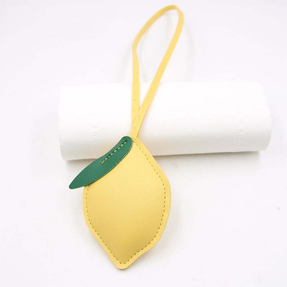 Spring Fresh Fruit Lemon PU Leather Luggage Lanyard Pendant Cute Lemon Yellow Accessories Accessories Pendant