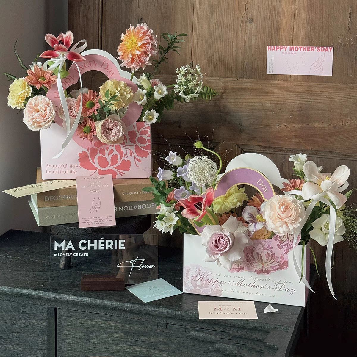 Teachers' Day Hand-held Flower Basket Flower Bag DIY Activity Flower Art Class Flower Basket Cross-border Supply Hand-held Flower Box