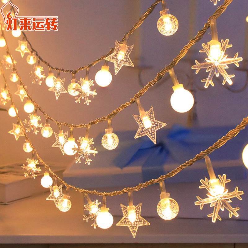 Star lights small lights string lights led solar outdoor camping atmosphere lights Christmas decoration lights stall flashing lights string