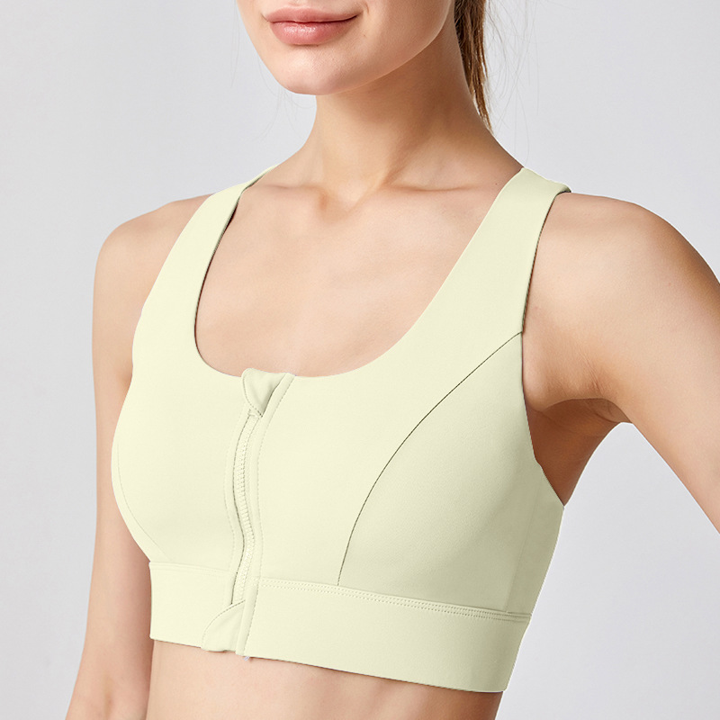 Picture of Weiman Sports Bra Front Zipper Adjustment High Strength Shock-Absorbing Fitness Vest All-In-One Fixed Cup Bra for Women