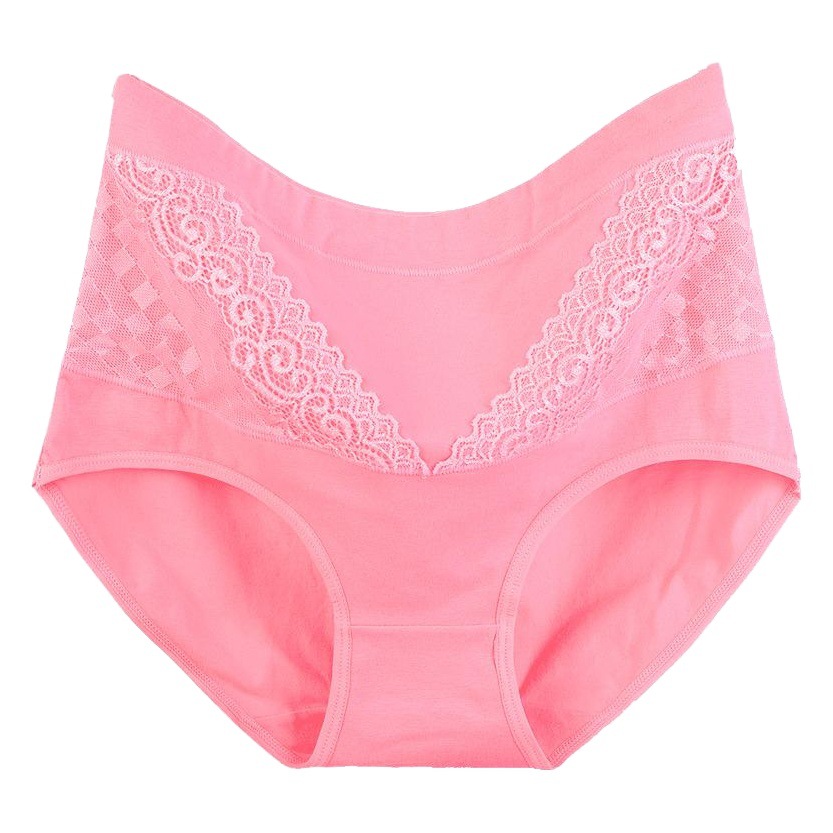 Benmingnian Women's Underwear Cotton High Waist Lace Big Red Underwear Wedding Briefs Rat Year Plus Size Pants 910