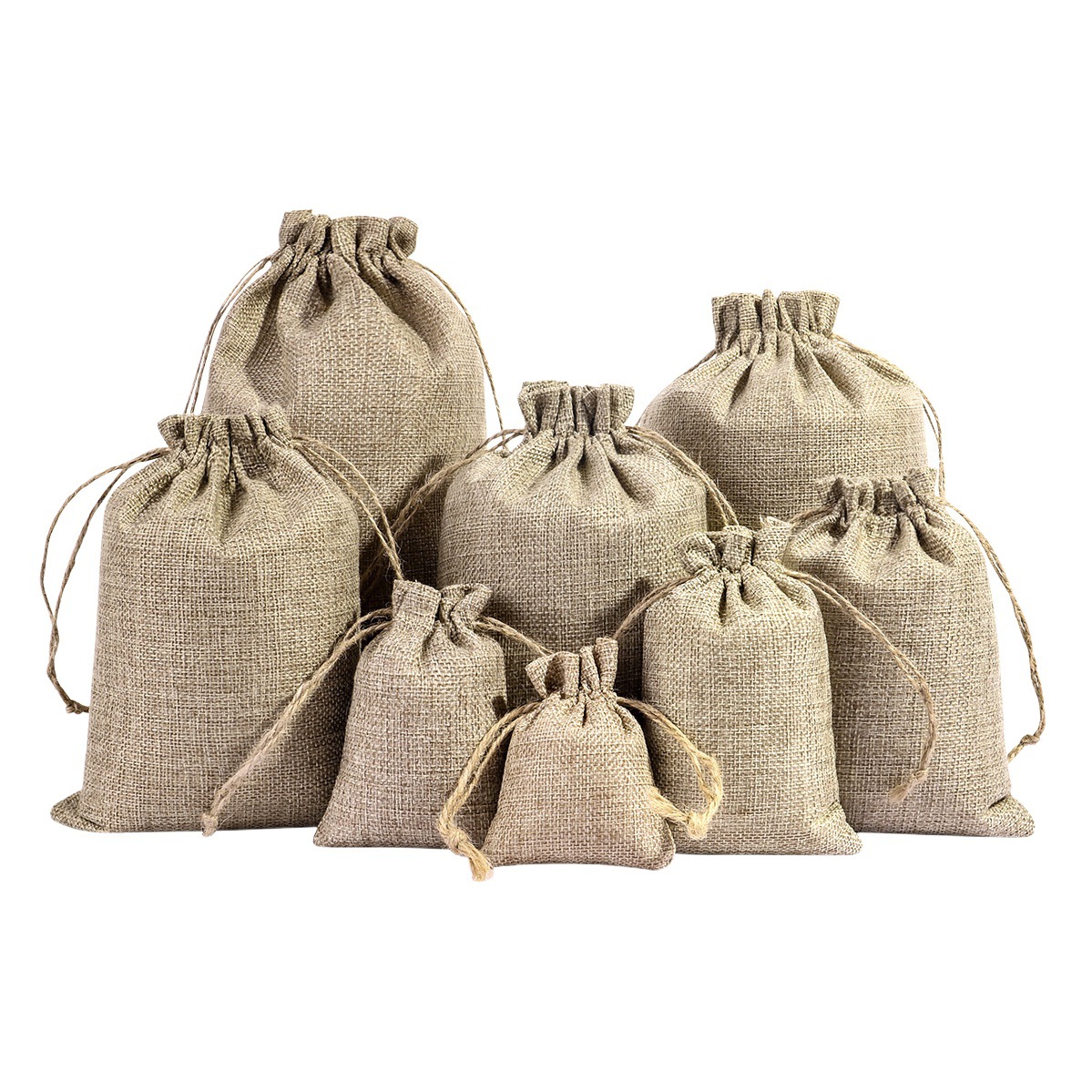 Linen Bundle Pocket Wholesale Drawstring Bundle Linen Jewelry Gift Packaging Bag Composite Linen Bag Spot