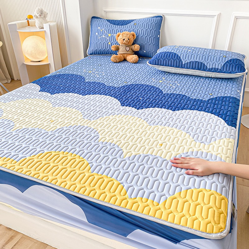 Picture of Class a Natural Latex Mat Set Air-Conditioned Mat Three-Piece Set Fitted Sheet Student Dormitory Summer Quilt Washable
