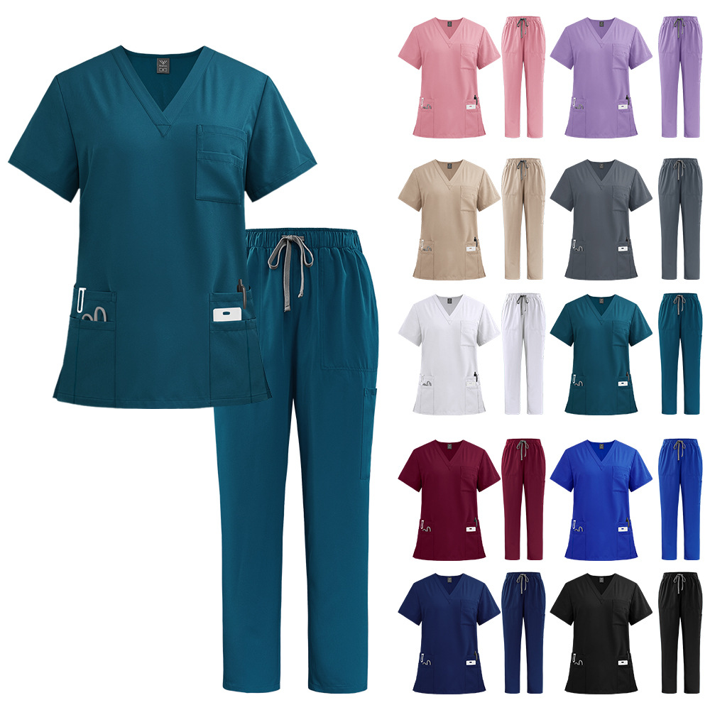 AliExpress Hot Selling Hand Washing Clothes Quick Drying Casual Comfortable Hospital Doctor Nurse Staff Work Clothes suit Men and Women
