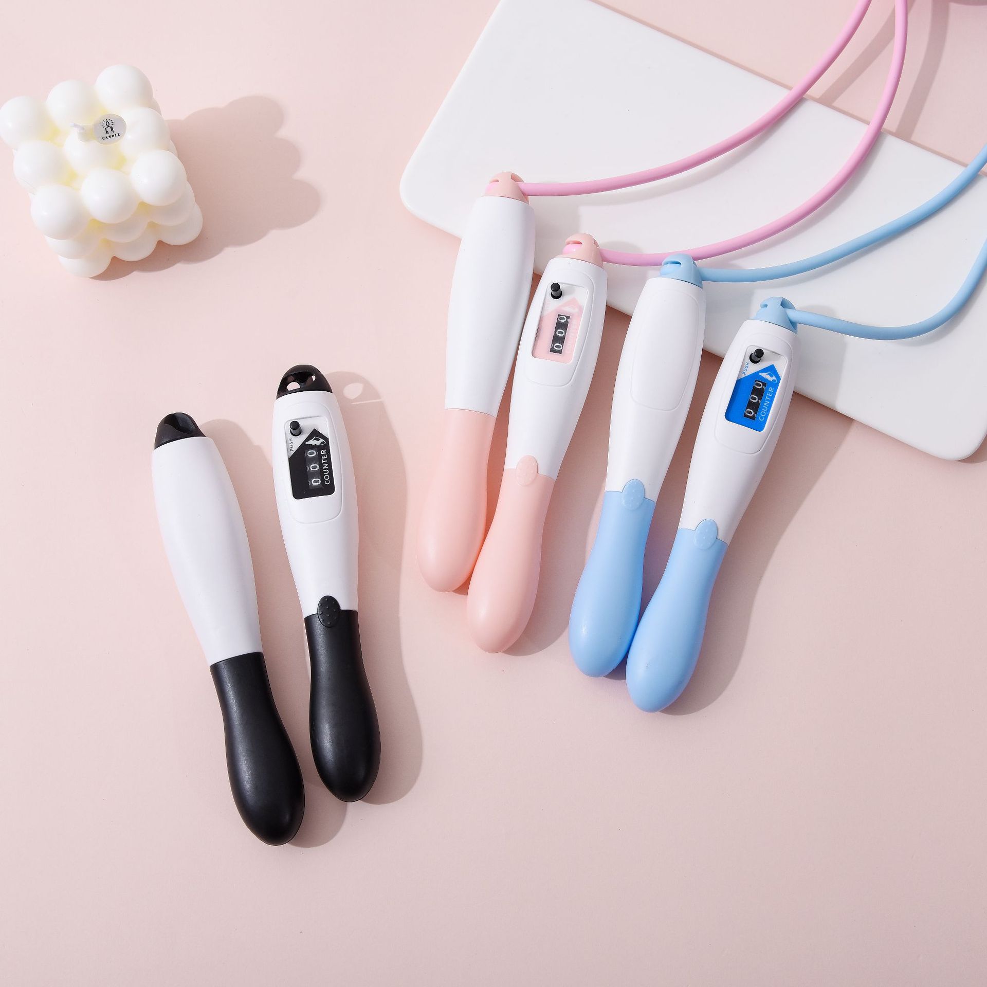 Skipping Rope High School Entrance Examination Standard Adult Shaping Two-Color Counting Soft Rubber Skipping Rope Racing Competition Training Student Sports Rope