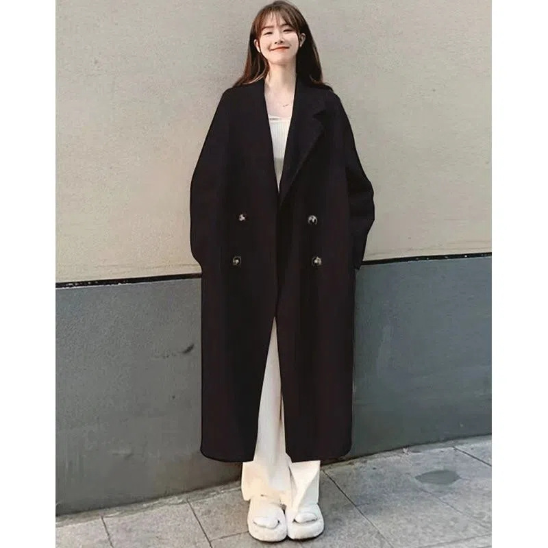 Picture of Cross-border AliExpress Woolen Coat Women's Autumn and Winter New Woolen Coat for Petite Hepburn Style Korean Style