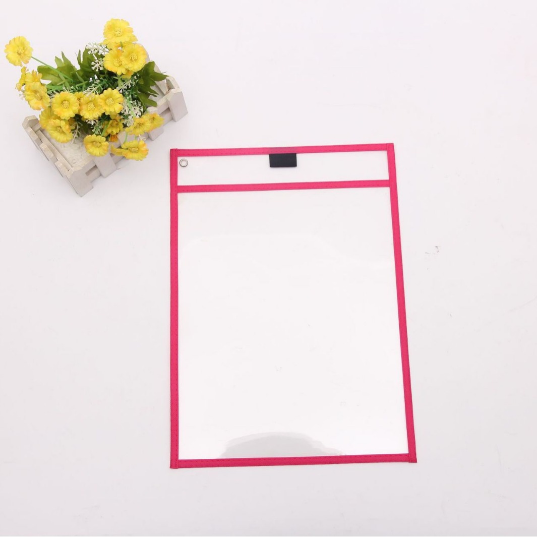 Picture of Portable File Storage Bag Red Painting Bag Erasable Hanging PVC Dry Erasing Bag a4 Transparent Sewing File Bag