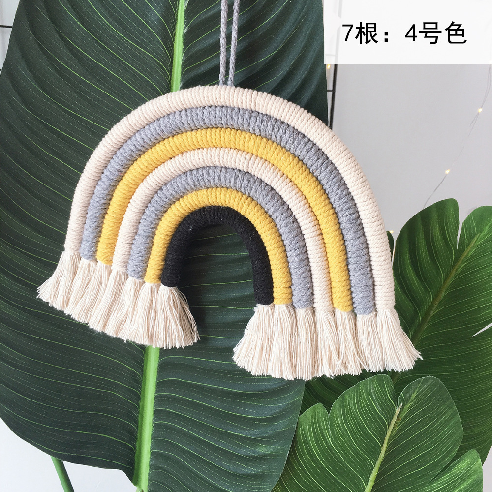 Picture of Rainbow Decoration Ins Unicorn Pendant Home Kidsren's Room Decoration Pendant Hand-Woven Rainbow Pendant Wall Decoration