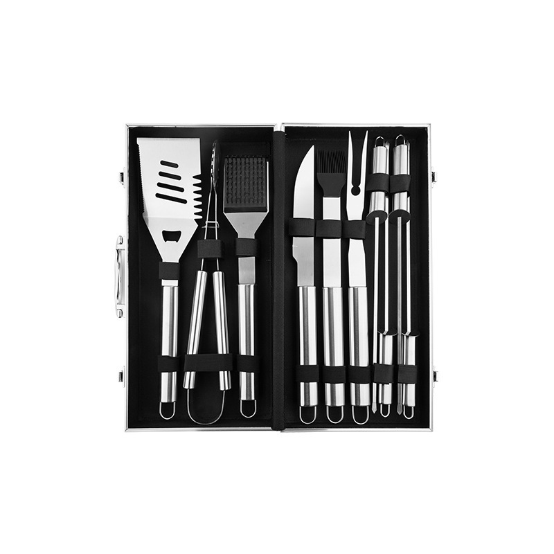 Picture of Amazon barbecue combination suit aluminum box Stainless Steel Grill suit bbq barbecue tool Grill combination