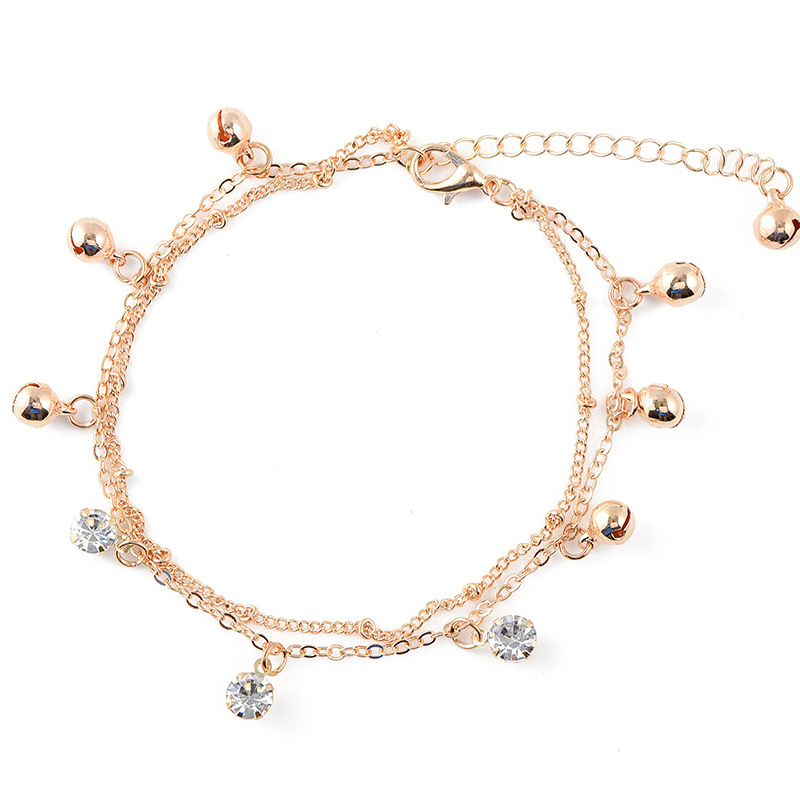 Picture of Cross-border jewelry small Bell rhinestone anklet Japanese and Korean simple double-layer beach anklet