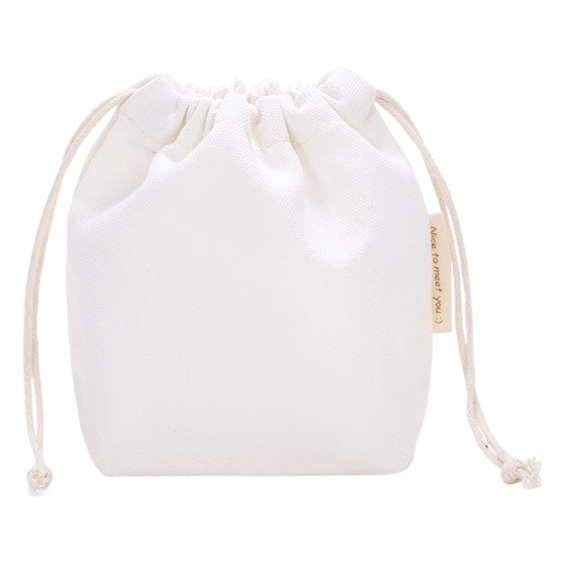 Wholesale Small Colorful Blank Canvas Drawstring Bags Custom-Made Cotton Mini Small Bags Canvas Drawstring Storage Bags