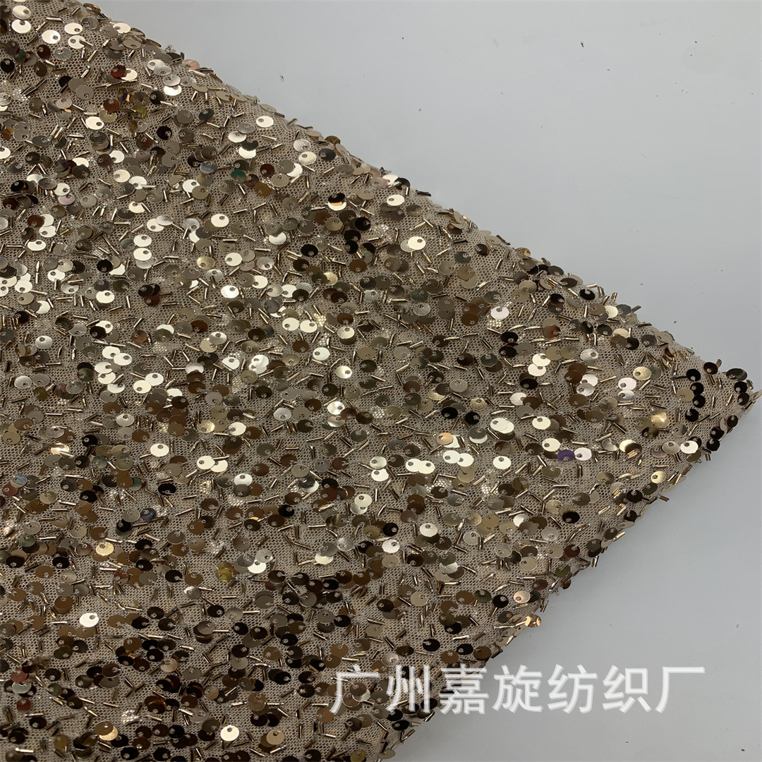 in stock Fashion Sequin Roll Lace Fabric African Dress Show Coat Mesh Gauze LACE Fabric