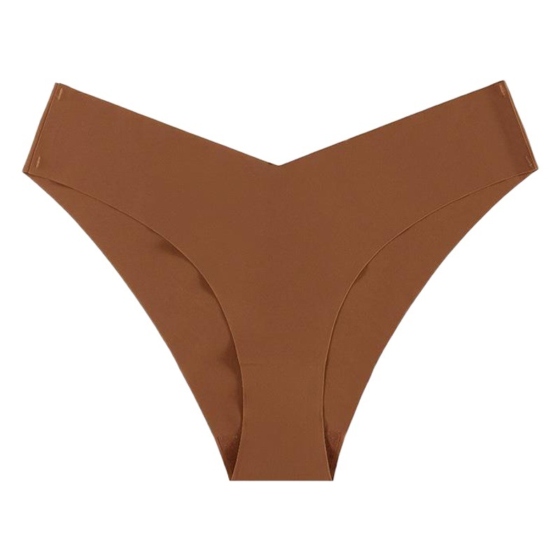 2023 European and American seamless ice silk underwear women's low waist plus size briefs breathable quick-drying sports underwear women's thin