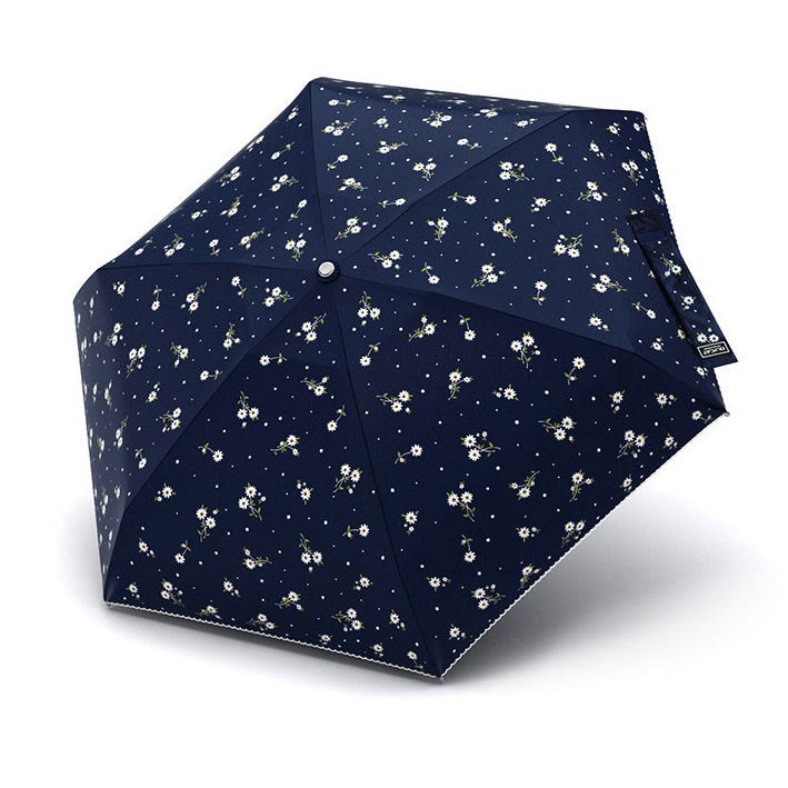 Picture of OLYCAT Pastoral Floral Fresh UV-proof Folding Umbrella Sunny and Rain Dual-use Black Rubber Sunshade Sun Umbrella