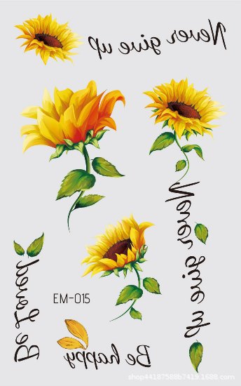 Picture of New Waterproof Sweat-proof Flower Tattoo Sticker Small Fresh Daisy Women's Face Arm Temporary Tattoo Sticker